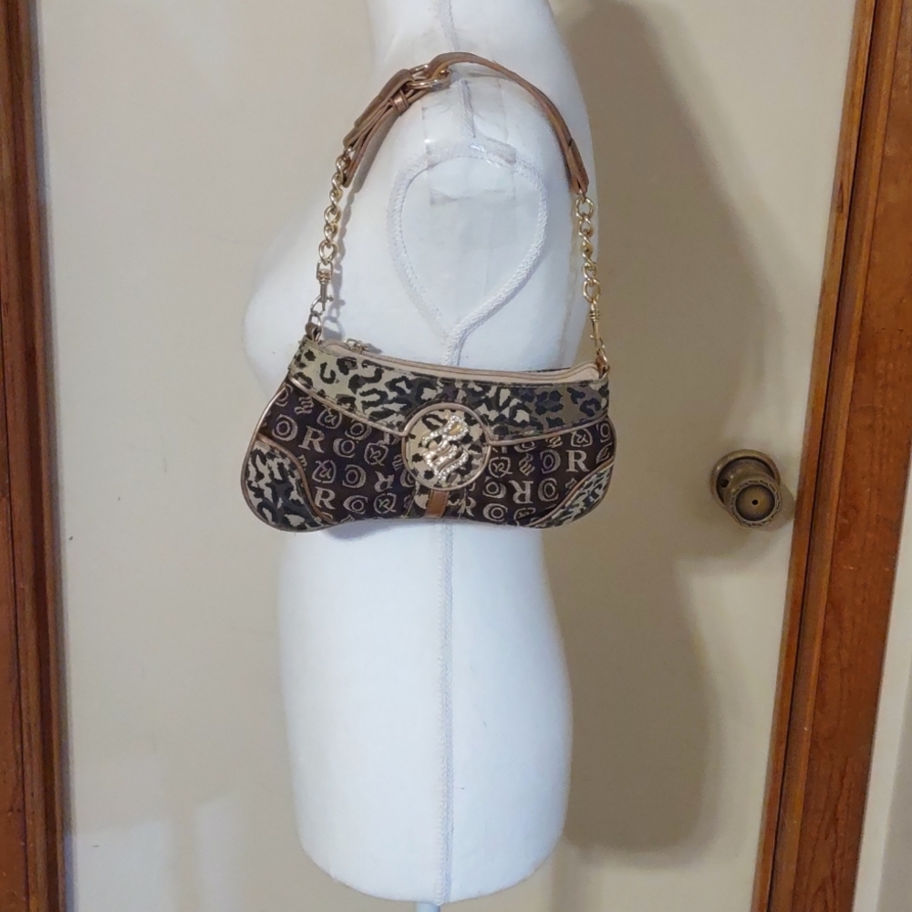 Rocawear brown & gold logo mini hangbag.